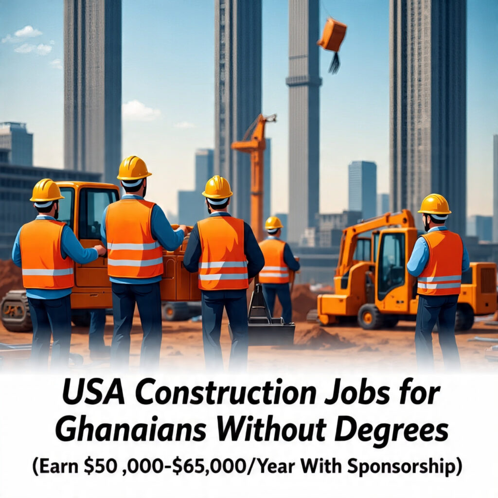 USA Construction Jobs for Ghanaians Without Degrees (Earn $50,000–$65,000/Year With Sponsorship)